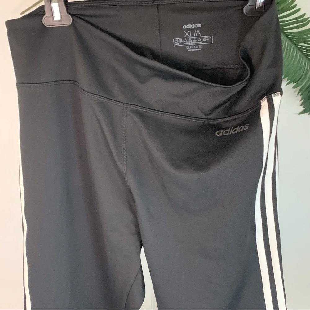 Adidas Women's D2m 3 Stripes High-Rise Long Tights, Size XL - Picture 12 of 13